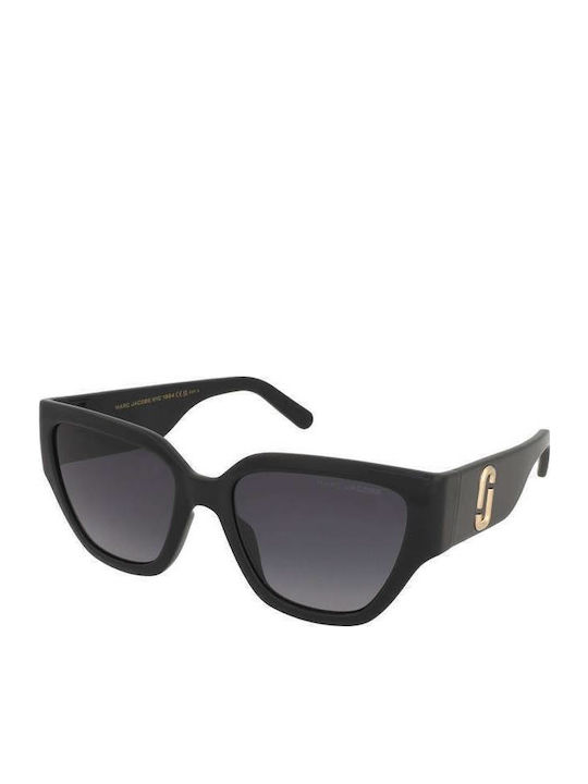 Marc Jacobs Women's Sunglasses with Black Horn-Rimmed Frame and Grey Gradient Lenses MARC724/S 8079O 54
