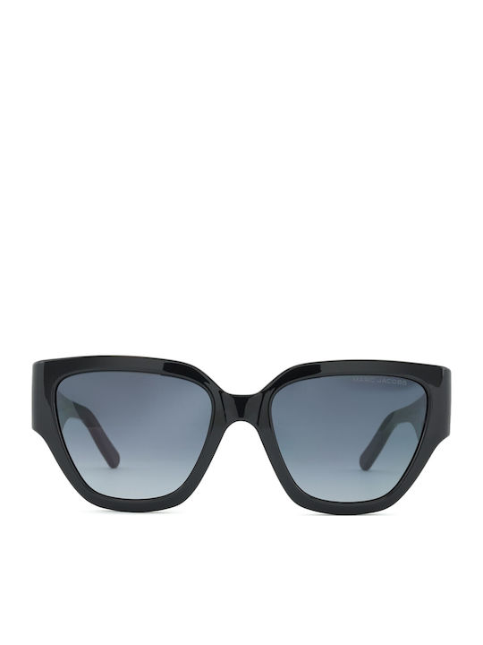 Marc Jacobs Women's Sunglasses with Black Horn-Rimmed Frame and Grey Gradient Lenses MARC724/S 8079O 54