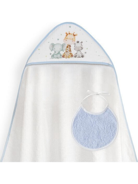 Interbaby Βρεφική Κάπα-Μπουρνούζι με Κουκούλα 100x100εκ.