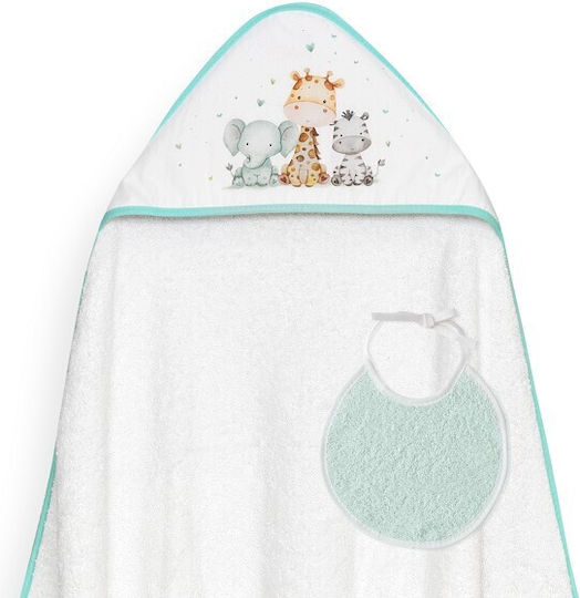 Interbaby Βρεφική Κάπα-Μπουρνούζι με Κουκούλα 100x100εκ.