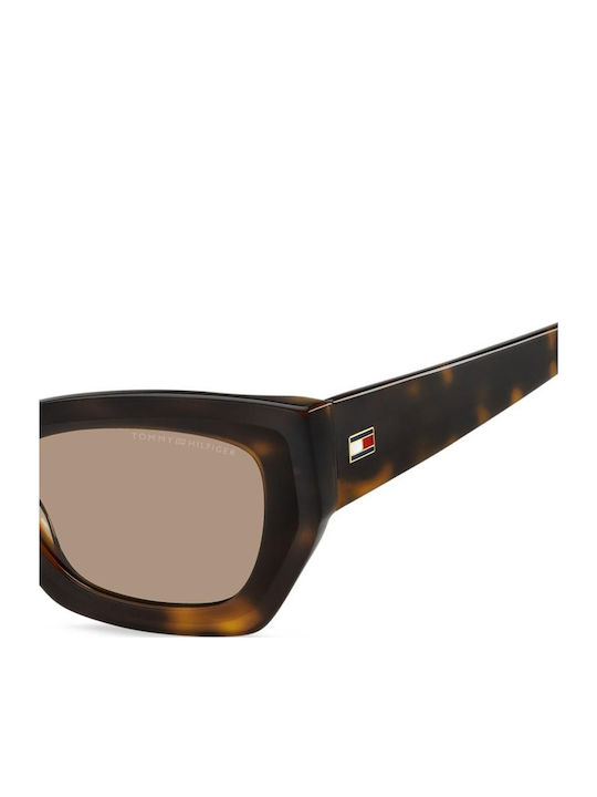 Tommy Hilfiger Unisex Sonnenbrille mit Braun Kunststoff Gestell und Braun Linse TH2254/S 05L/70