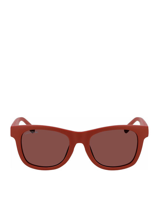 Lacoste Unisex Sunglasses with Red Plastic Frame and Brown Lens L3643SRG-604