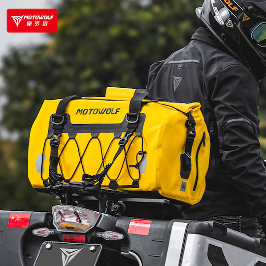 Motowolf Mb4yl66l Σάκος Ουράς Μοτοσυκλέτας Αδιάβροχος 66lt σε Κίτρινο Χρώμα