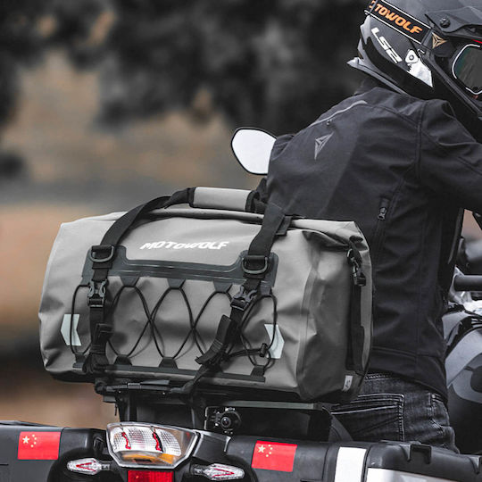 Motowolf Mb4gy90l Sac Coadă Motocicletă Geantă Impermeabilă 90lt În Culoare Gri Mb4-Gy90l