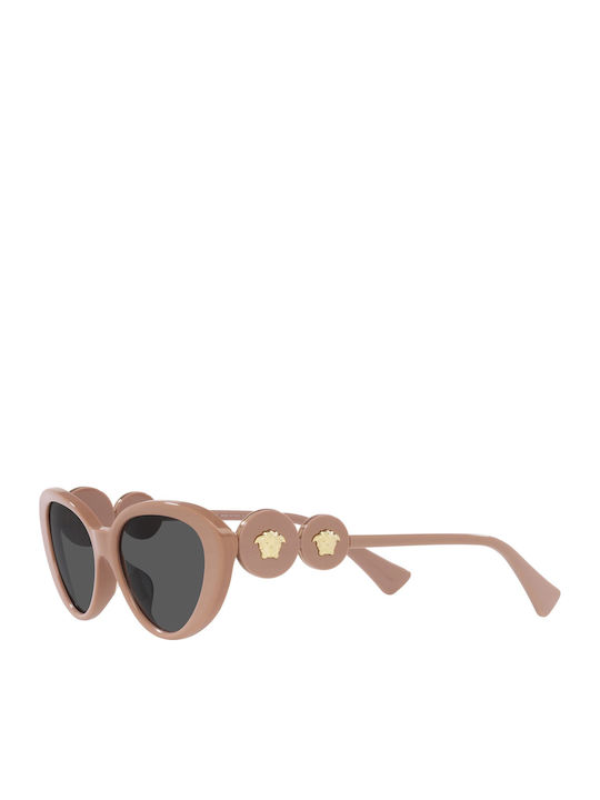 Versace Women's Sunglasses with Beige Plastic Frame and Gray Lens VE4433U 538387