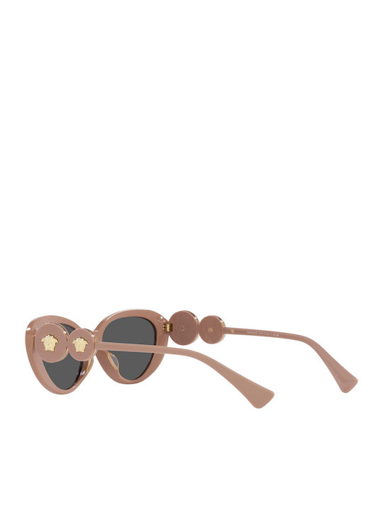 Versace Women's Sunglasses with Beige Plastic Frame and Gray Lens VE4433U 538387