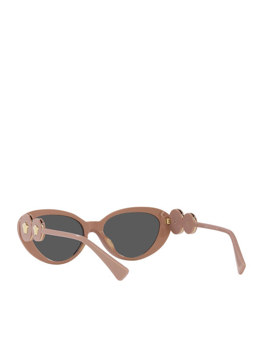 Versace Women's Sunglasses with Beige Plastic Frame and Gray Lens VE4433U 538387
