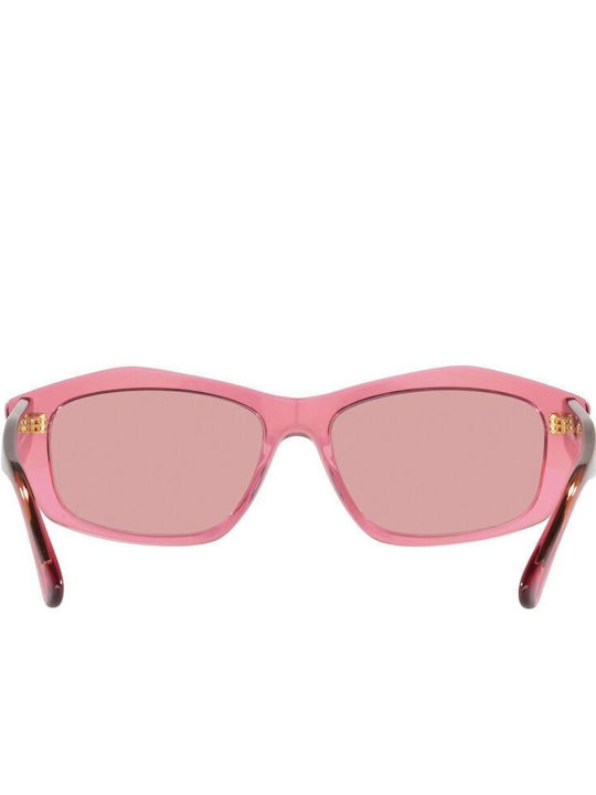 Emporio Armani Women's Sunglasses with Pink Horn-Rimmed Frame and Grey Lenses EA4187 554484