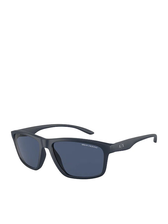 Armani Exchange Men's Sunglasses with Blue Plastic Frame and Blue Lens AX4122S 818180