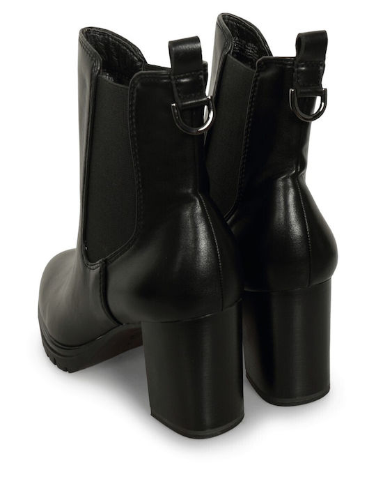 Damen Chelsea Stiefeletten mit hohem Absatz Schwarz