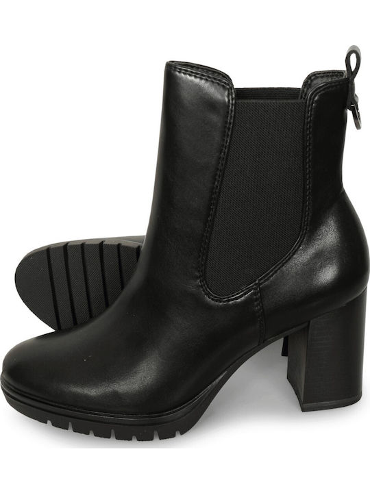 Damen Chelsea Stiefeletten mit hohem Absatz Schwarz
