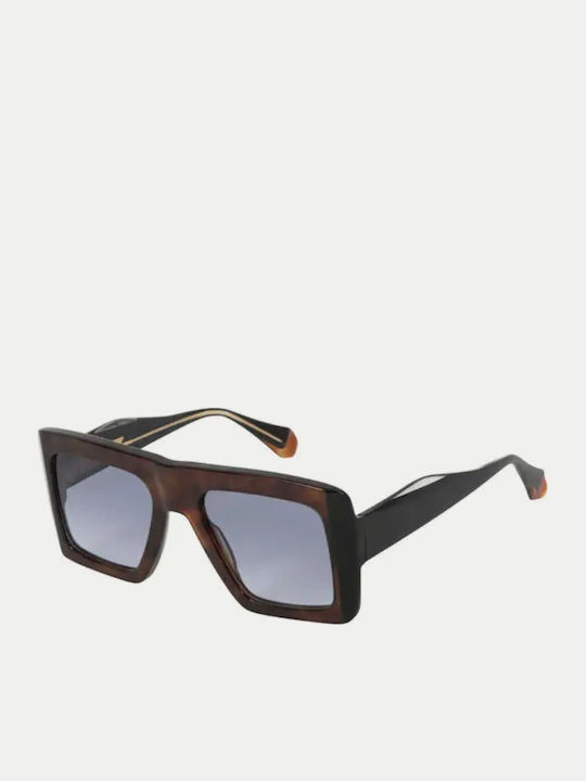 Gigi Barcelona Georgina Women's Sunglasses with Brown Tartaruga Plastic Frame and Blue Gradient Lens 6733/0