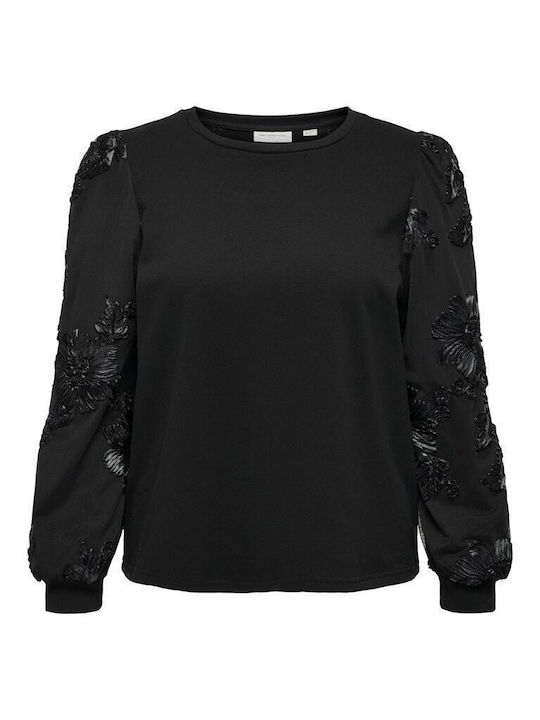 Women's Blouse Cotton Long Sleeve Floral Black
