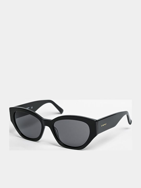 The Glass of Brixton Women's Sunglasses with Black Plastic Frame and Gray Lens BS203 C00