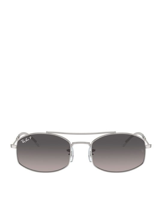 Ray Ban Unisex Sunglasses with Silver Metallic Frame and Grey Gradient Polarized Lenses RB3719 003/M3