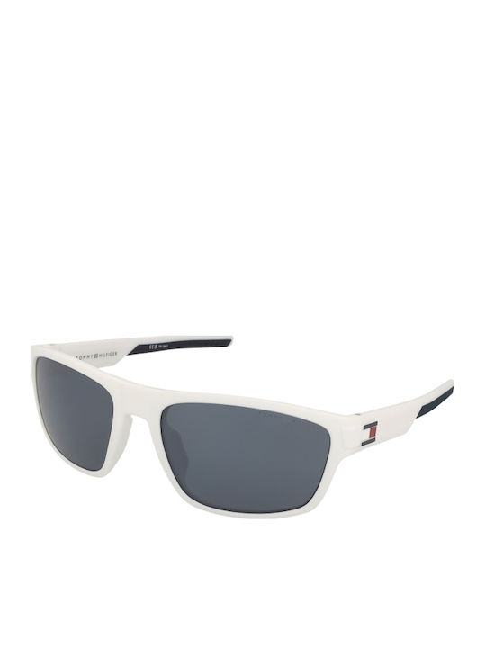 Tommy Hilfiger Men's Sunglasses with White Plastic Frame and Gray Lens TH1978/S 6HT/TI