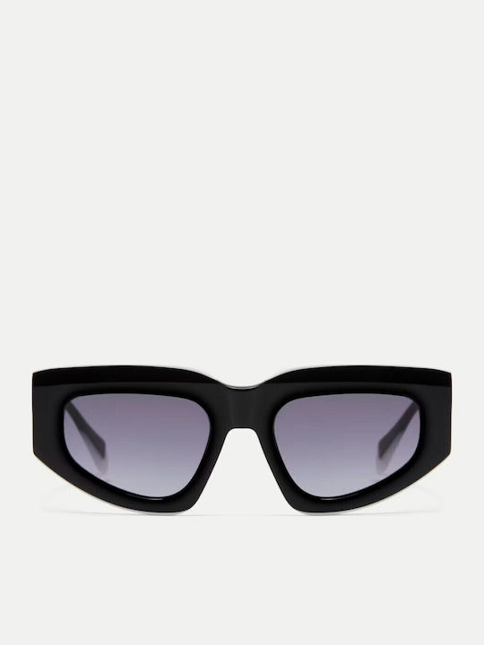 Gigi Barcelona Women's Sunglasses with Black Plastic Frame and Gray Gradient Lens 6876/1