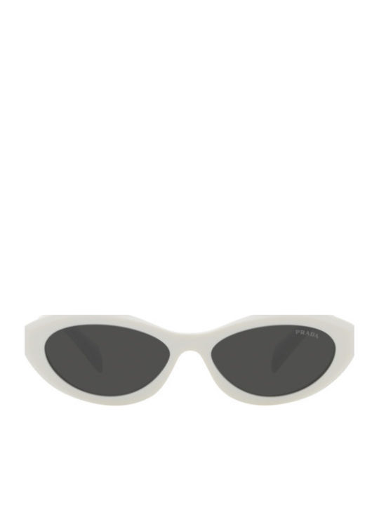 Prada Damen Sonnenbrille mit Weiß Kunststoff Gestell und Gray Linse