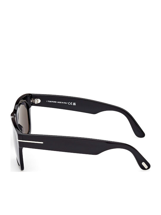 Tom Ford Men's Sunglasses with Black Horn-Rimmed Frame and Grey Gradient Lens FT1062 01A