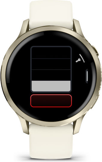 Garmin Venu 4 Stainless Steel 41mm Αδιάβροχο Smartwatch με Παλμογράφο (Lunar Gold with Bone)