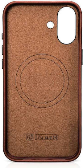 iCarer Back Cover Leather 2mm Waterproof Brown (iPhone 17)