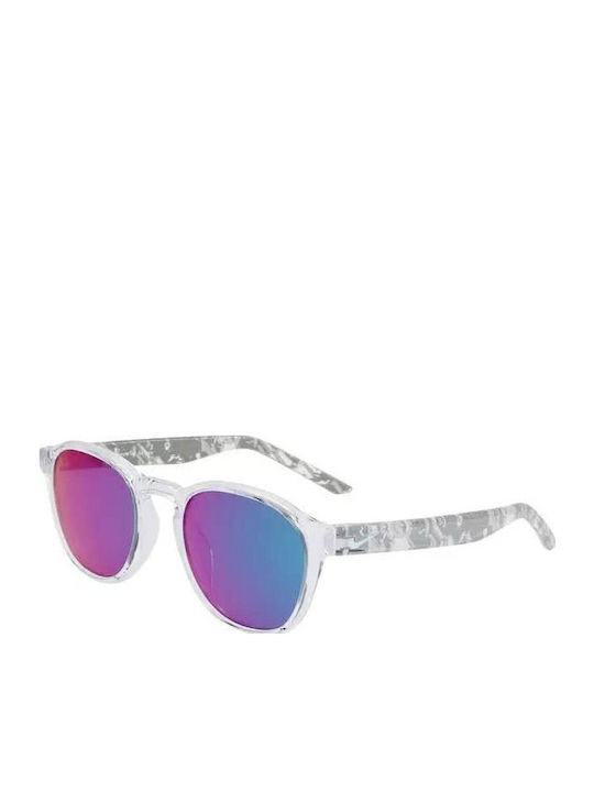 Nike Smash Unisex Sunglasses with Transparent Plastic Frame and Multicolour Mirror Lens DZ7383-900