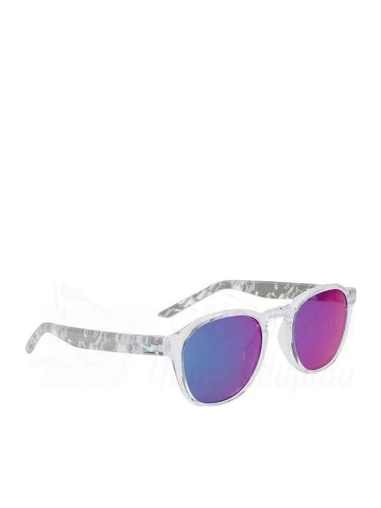 Nike Smash Unisex Sunglasses with Transparent Plastic Frame and Multicolour Mirror Lens DZ7383-900