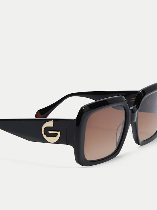 Gigi Barcelona Women's Sunglasses with Black Plastic Frame and Brown Gradient Lens 6881/1