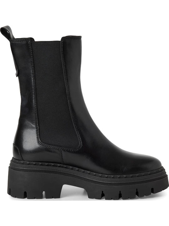 Leather Women's Ankle Boots Black
