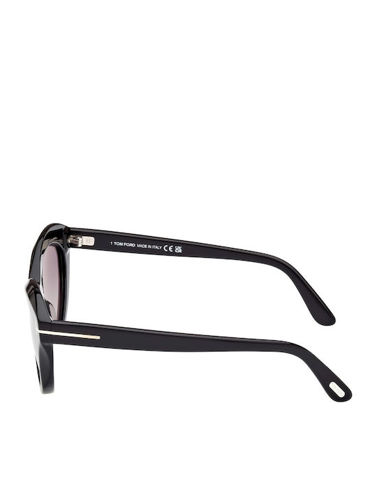 Tom Ford Toni Women's Sunglasses with Black Plastic Frame and Gray Gradient Lens ft1111 01C