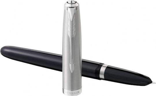 Parker Πένα Γραφής Fine από Ατσάλι με Μαύρο Μελάνι