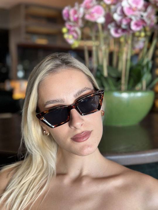 Women's Sunglasses with Black Plastic Frame and Black Lens SP-2763-1-1