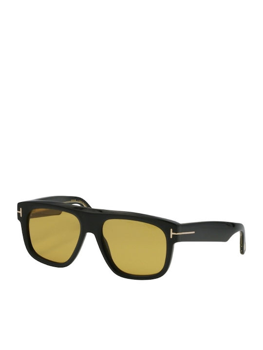 Tom Ford Icon Ochelari De Soare Pentru Bărbați Cu Ramă Neagră Din Plastic Și Lentile Galbene Degrade FT1201 01E
