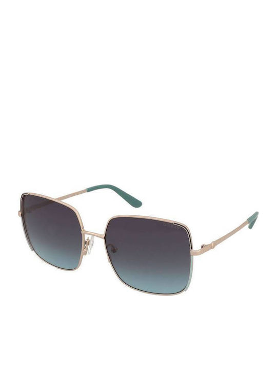 Guess Women’s Sunglasses With Black Metallic Frame And Blue Gradient Lens
