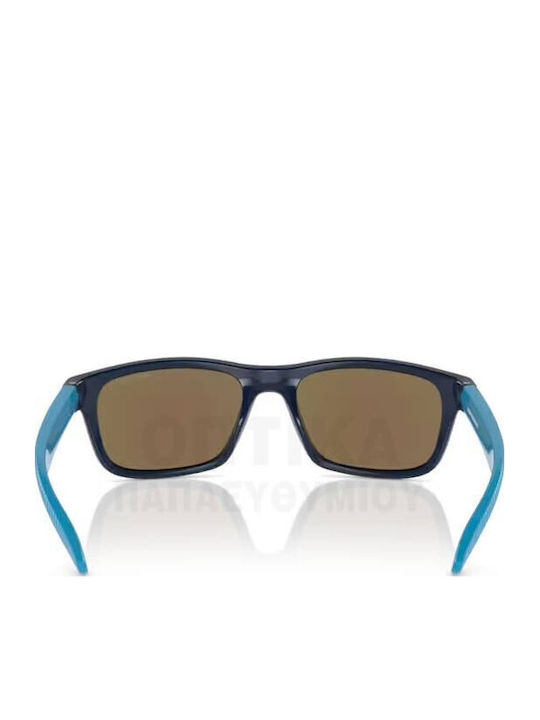 Arnette Unisex Sunglasses with Blue Horn-Rimmed Frame and Blue Mirror Lens AN4340 275422