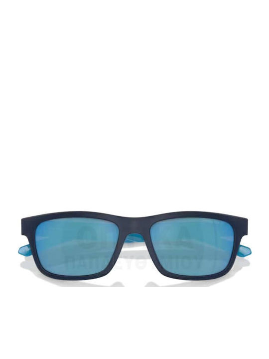 Arnette Unisex Sunglasses with Blue Horn-Rimmed Frame and Blue Mirror Lens AN4340 275422