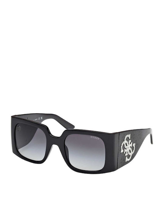 Guess Women's Sunglasses with Black Horn-Rimmed Frame and Grey Gradient Lenses GU00201-H/01B/53