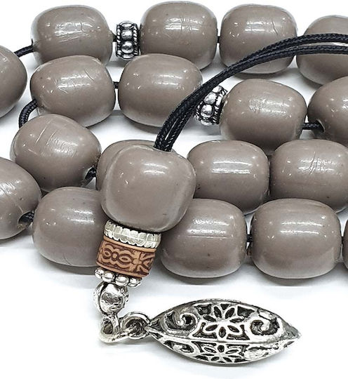 Roloi Komboloi Resin Worry Beads with 19 Beads Gray 28cm