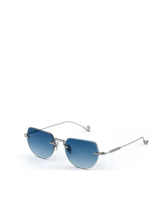 Eyepetizer Unisex Γυαλιά Ηλίου με Ασημί Μεταλλικό Σκελετό και Μπλε Ντεγκραντέ Καθρέφτη Φακό DRIVE-C.1-26-50