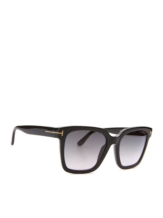 Tom Ford Selby Ochelari De Soare Pentru Femei Cu Ramă Plastic / Acetat Neagră Tartarugă Și Lentile Gri Degrade FT0952 01B