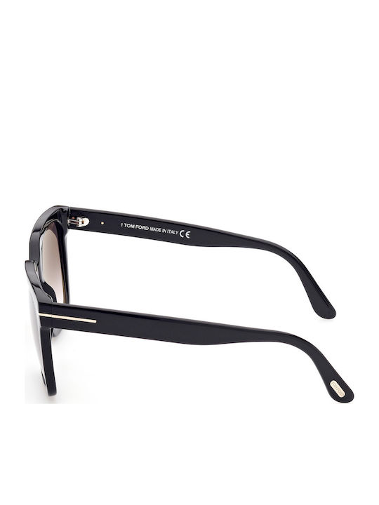 Tom Ford Selby Ochelari De Soare Pentru Femei Cu Ramă Plastic / Acetat Neagră Tartarugă Și Lentile Gri Degrade FT0952 01B
