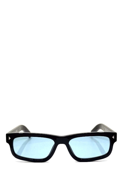 Prada Unisex Γυαλιά Ηλίου με Μαύρο Κοκκάλινο Σκελετό και Γαλάζιο Φακό PRB11S 16K60P