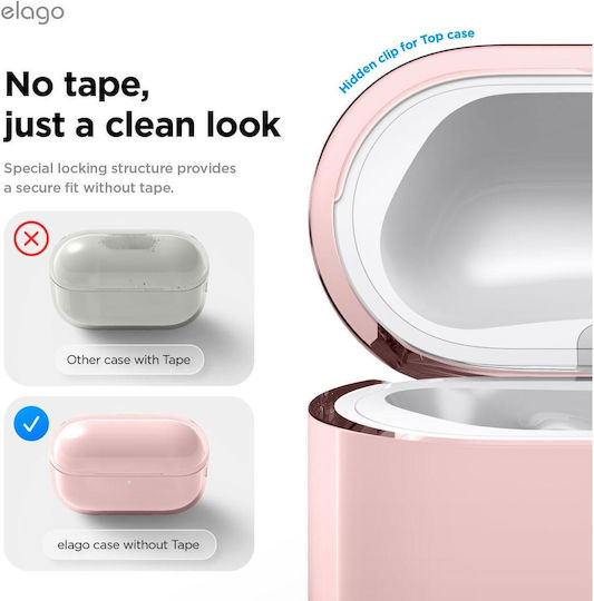 Elago Strap Case Case Silicone in Pink color for Apple AirPods Pro 3