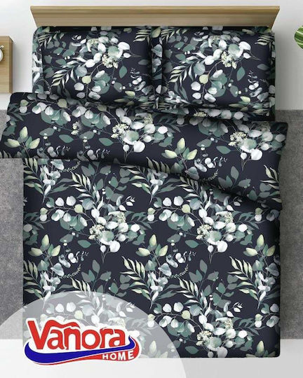 Vanora Σετ Παπλωματοθήκη Βαμβακερή Διπλή με 2 Μαξιλαροθήκες & 1 Σεντόνι 200x220cm Jade