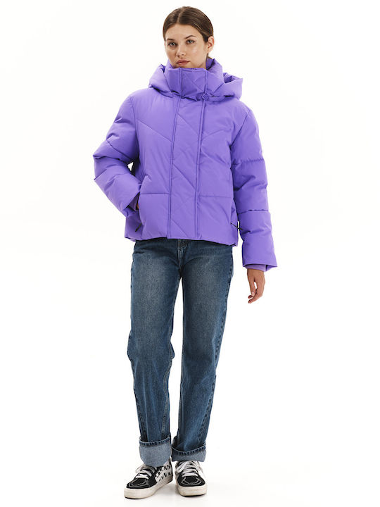 Jachetă de femei Puffer Waterproof Violet