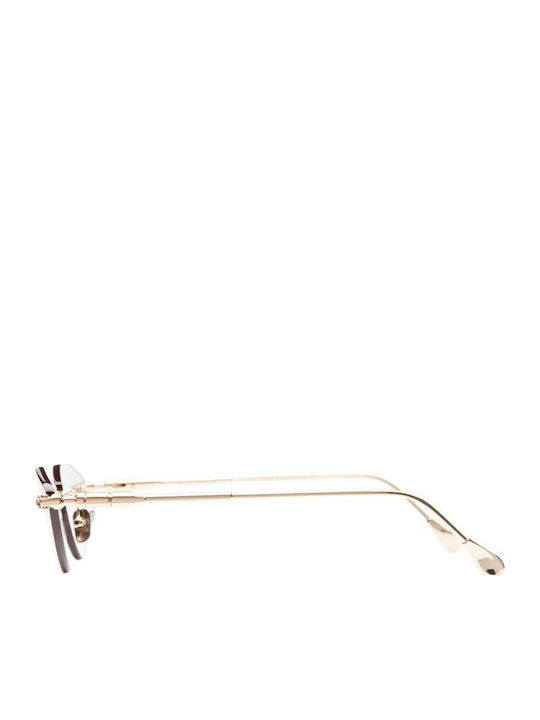 Kuboraum Women's Sunglasses with Gold Metal Frame and Gold Lens