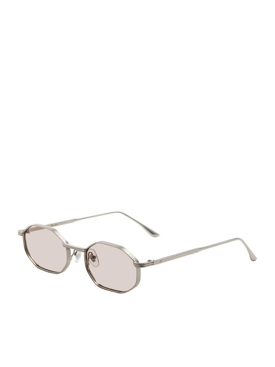 Massa Unisex Sunglasses with Silver Metallic Frame and Beige Mirror Lens SZ-3605c4