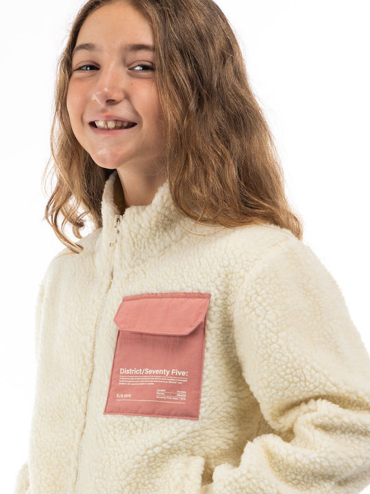 Kids Cardigan Fleece Ecru