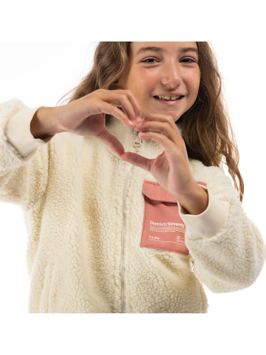 Kids Cardigan Fleece Ecru
