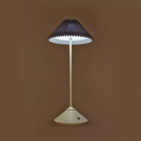 Stoff Tischlampe LED mit Gray Schirm und Basis